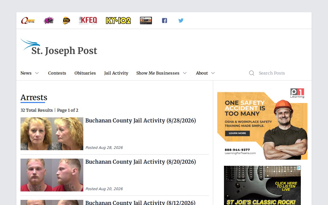 Buchanan County recent arrest log publication category